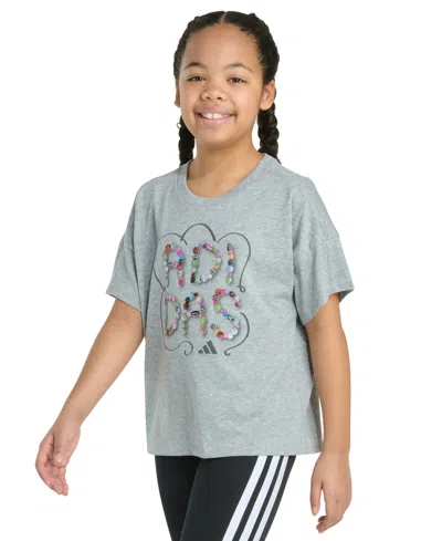 Adidas Originals Big Kid Girls Crew Neck Short Sleeve Loose Fit Graphic T-shirt In Green