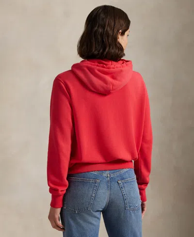 Polo Ralph Lauren Women's Big Pony Lightweight Fleece Zip Hoodie Sweatshirt