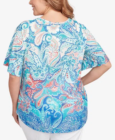 Ruby Rd. Plus Size Embellished Layered Paisley Top