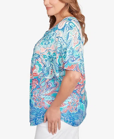 Ruby Rd. Plus Size Embellished Layered Paisley Top