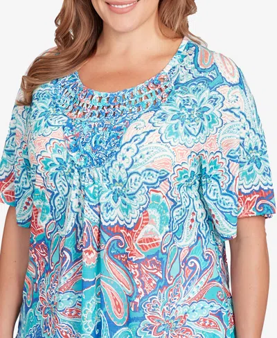 Ruby Rd. Plus Size Embellished Layered Paisley Top