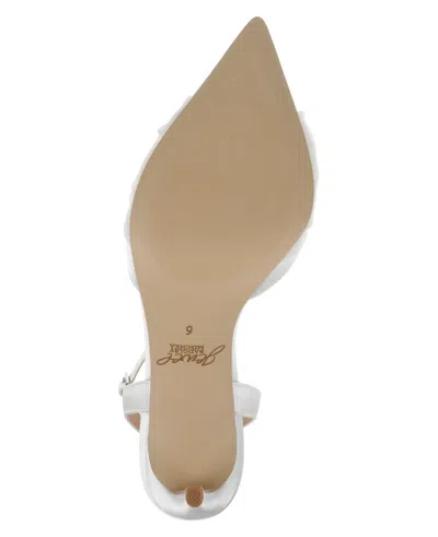 Jewel Badgley Mischka Federica Ankle Strap Pointed Toe Pump In White