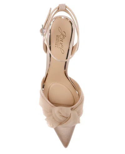 Jewel Badgley Mischka Federica Ankle Strap Pointed Toe Pump In Brown