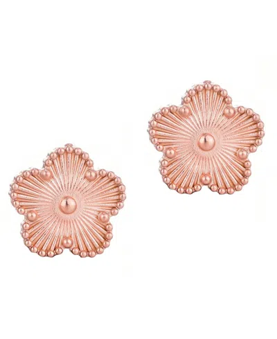 Adornia Tarnish Resistant Rose Gold 5 Leaf Clover Stud Earrings