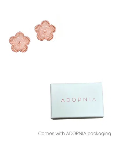 Adornia Tarnish Resistant Rose Gold 5 Leaf Clover Stud Earrings