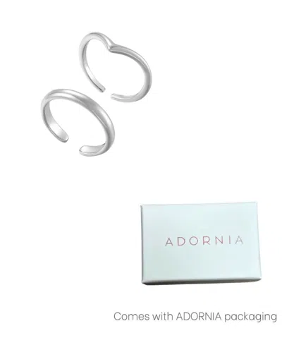 Adornia Adjustable Chevron And Double Line Toe Ring Set