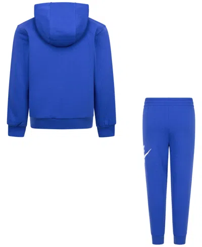 Nike Little Boys Club Fleece 2-pc. Logo Hoodie & Sweatpants Set In Blue