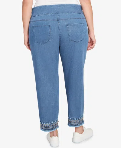 Ruby Rd. Plus Size Soft Beaded Embroidery Jeans