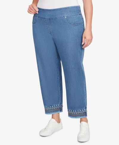 Ruby Rd. Plus Size Soft Beaded Embroidery Jeans