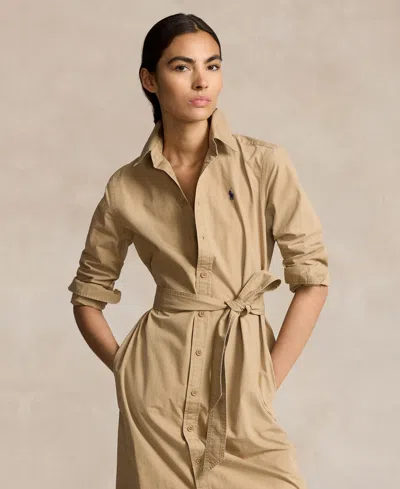 Polo Ralph Lauren Women's Belted Cotton Midi Shirtdress