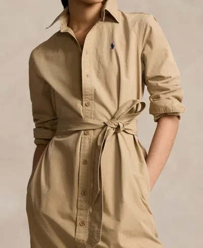 Polo Ralph Lauren Women's Belted Cotton Midi Shirtdress