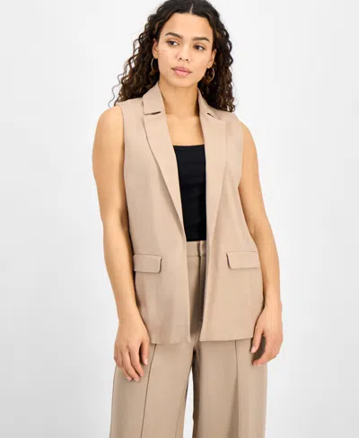 Bar Iii Petite Open-front Long Vest, Exclusively At Macy's