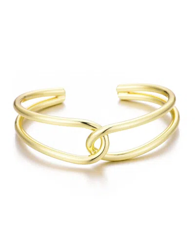Adornia 14k Gold Plated Overlapping Cuff Bracelet In Gold