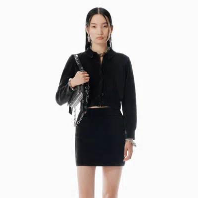 Alexander Wang Black Cotton-blend Chenille Cardigan
