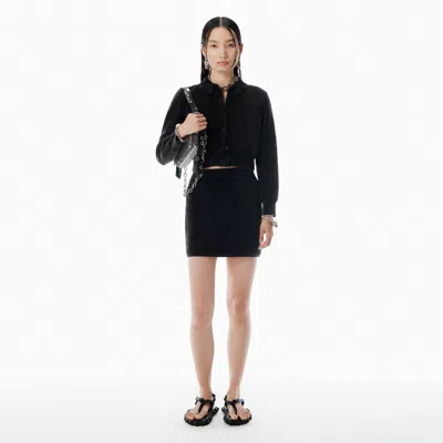 Alexander Wang Black Cotton-blend Chenille Miniskirt