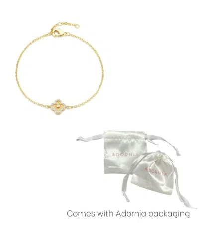 Adornia Gold Cubic Zirconia Button Clover Halo Bracelet In Gold