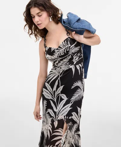 Guess Women's Stacie Printed Shirred Chain-strap Dress In Multi