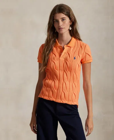 Polo Ralph Lauren Women's Cable-knit Cotton Polo Shirt