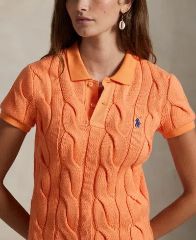 Polo Ralph Lauren Women's Cable-knit Cotton Polo Shirt