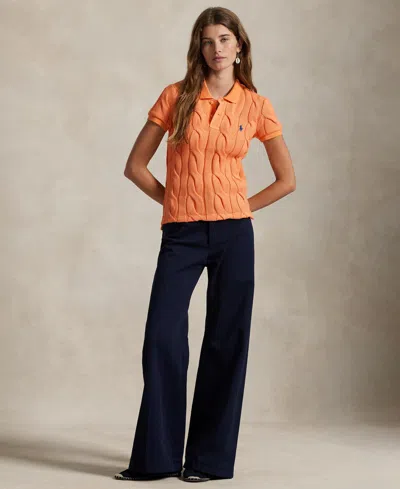 Polo Ralph Lauren Women's Cable-knit Cotton Polo Shirt