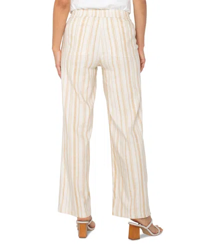 Liverpool Los Angeles Stripe Pull-on Wide Leg Linen Blend Pants