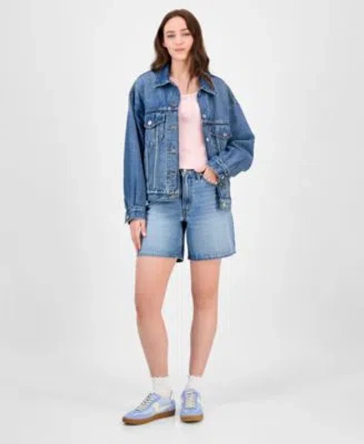Levi's Levis Womens 90s Trucker Jacket Square Neck T Shirt Mid Rise 94 Baggy Denim Shorts