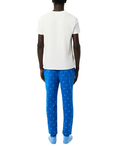 Lacoste Men's Loungewear Crocodile Pajama Pants In White