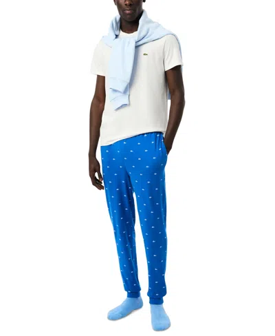 Lacoste Men's Loungewear Crocodile Pajama Pants In White