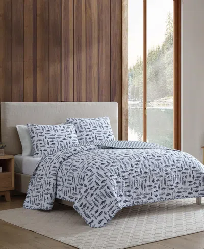 Eddie Bauer Wes Fish Cotton Reversible 3-pc. Quilt Set, Full/queen