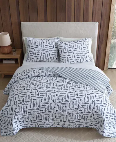 Eddie Bauer Wes Fish Cotton Reversible 3-pc. Quilt Set, Full/queen
