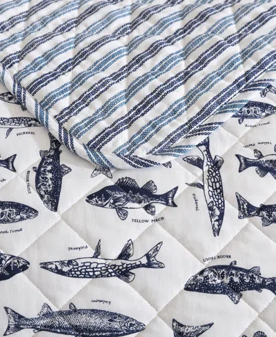 Eddie Bauer Wes Fish Cotton Reversible 3-pc. Quilt Set, Full/queen