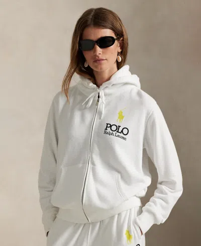 Polo Ralph Lauren Women's Big Pony Lightweight Fleece Zip Hoodie Sweatshirt