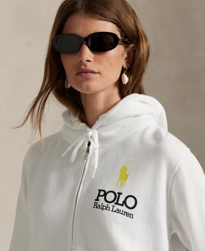 Polo Ralph Lauren Women's Big Pony Lightweight Fleece Zip Hoodie Sweatshirt