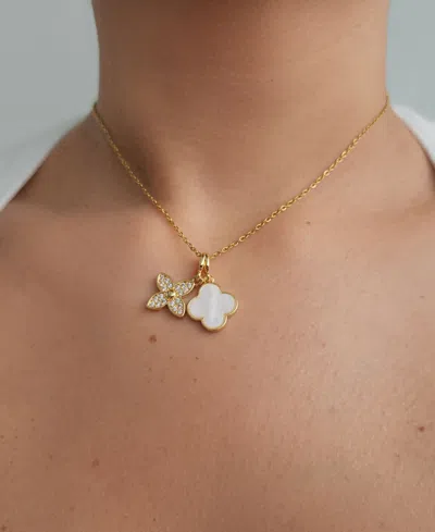 Adornia Tarnish Resistant Cubic Zirconia Double Clover Necklace