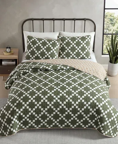 Eddie Bauer Diamond Floral Cotton Reversible 3-pc. Quilt Set, King