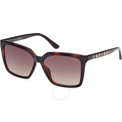 Guess Brown Gradient Square Ladies Sunglasses Gu00099 52f 55