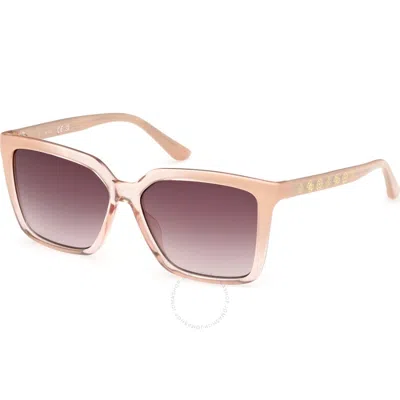 Guess Brown Gradient Square Ladies Sunglasses Gu00099 25f 55
