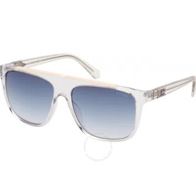 Guess Blue Gradient Browline Men's Sunglasses Gu00123 26w 58