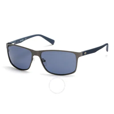 Harley Davidson Blue Rectangular Men's Sunglasses Hd0914x 09v 60