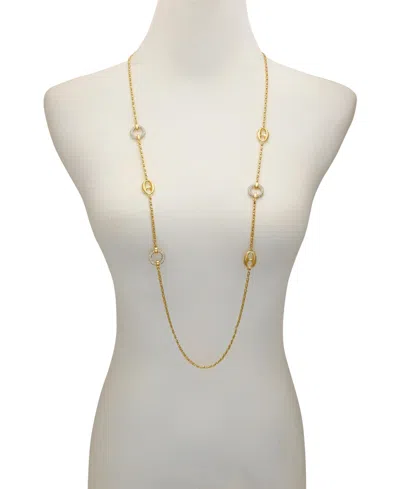 Vince Camuto Signature Mixed Link Pave Long Necklace