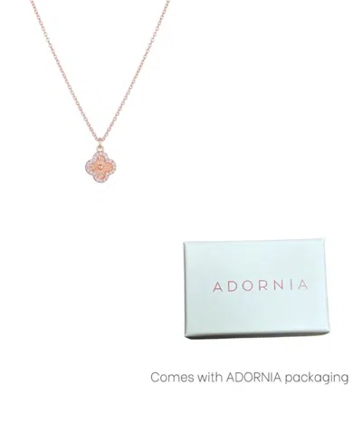 Adornia Cubic Zirconia Button Clover Halo Pendant Necklace In Gold