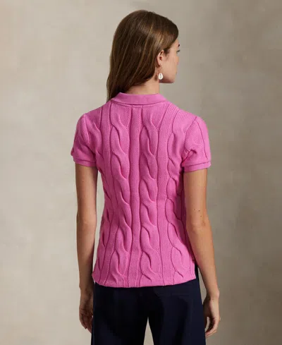 Polo Ralph Lauren Women's Cable-knit Cotton Polo Shirt