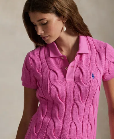 Polo Ralph Lauren Women's Cable-knit Cotton Polo Shirt
