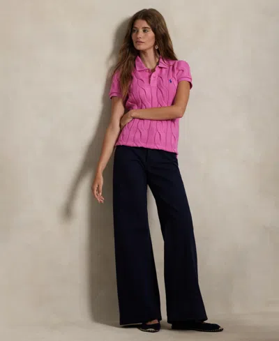 Polo Ralph Lauren Women's Cable-knit Cotton Polo Shirt