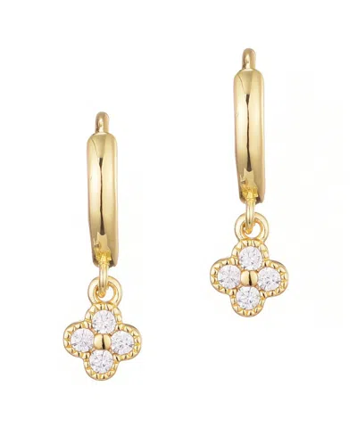 Adornia Cubic Zirconia Extra Mini Clover Dangle Huggie Earrings
