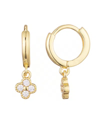Adornia Cubic Zirconia Extra Mini Clover Dangle Huggie Earrings