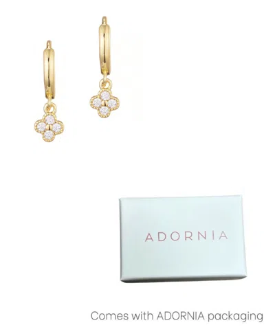 Adornia Cubic Zirconia Extra Mini Clover Dangle Huggie Earrings