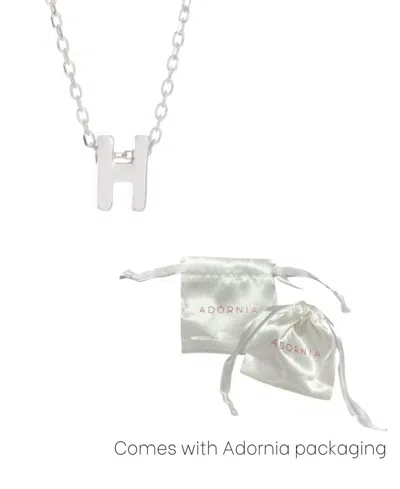Adornia Rhodium Mini Initial Pendant Necklace