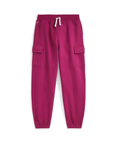 Polo Ralph Lauren Big Girls Fleece Cargo Jogger Pants In Pink