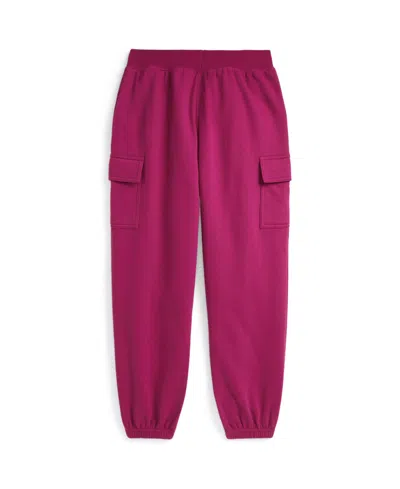 Polo Ralph Lauren Big Girls Fleece Cargo Jogger Pants In Pink